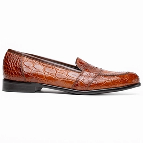 Smart Dash 11-119-CGN TUSCANY Crocodile Penny Loafer, Cognac