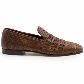 summer breeze Festival Walk 15-620-BRN TESS Italian Calfskin Woven Loafer, Brown