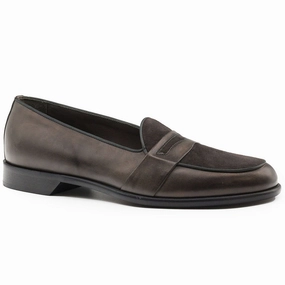 Street Scene 15-755-CHL ALBERTO Italian Calf & Suede Loafer Charcoal