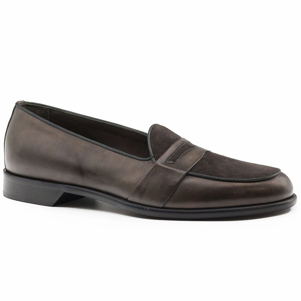 Street Scene 15-755-CHL ALBERTO Italian Calf & Suede Loafer Charcoal