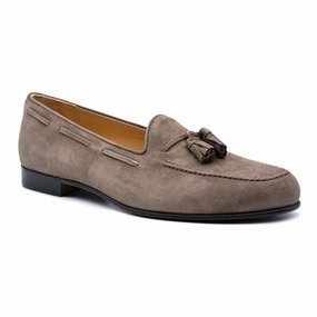 leatherette 16-580-MOC NAPLES Italian Kid Suede Tassel Loafer, Mocha