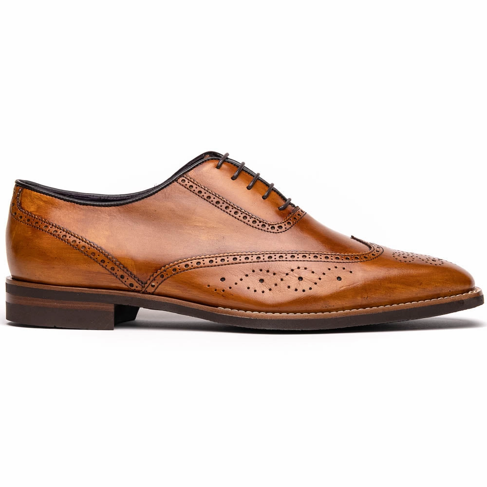 Abrasion Resistant Toe 25-562-CML STEPHANO Wingtip Oxford Camel