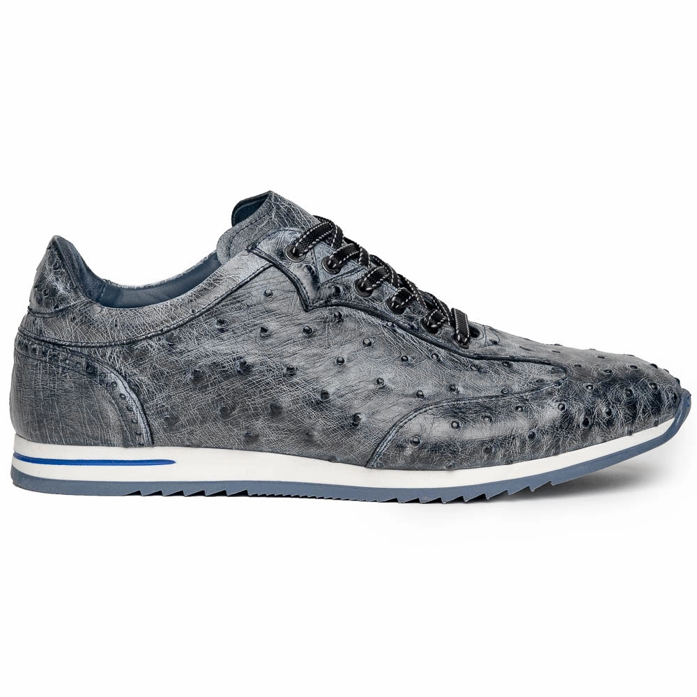 63-112-BLK RIO Ostrich Quill Sneakers, Black Denim Basic Casual Well   Made