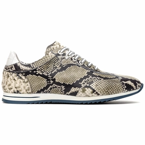 65-215-WHT PERI Python Embossed Italian Calfskin Sneakers Black / White Carbon Fiber Reinforcement