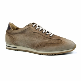 66-200-BRN COSTA Italian Burnished Suede Sneaker, Brown basketball players - specific functions