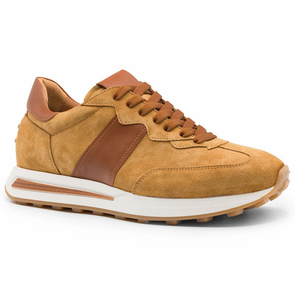 ScratchResistant 66-265-CGN ROXI Suede & Calfskin Sneaker, Cognac