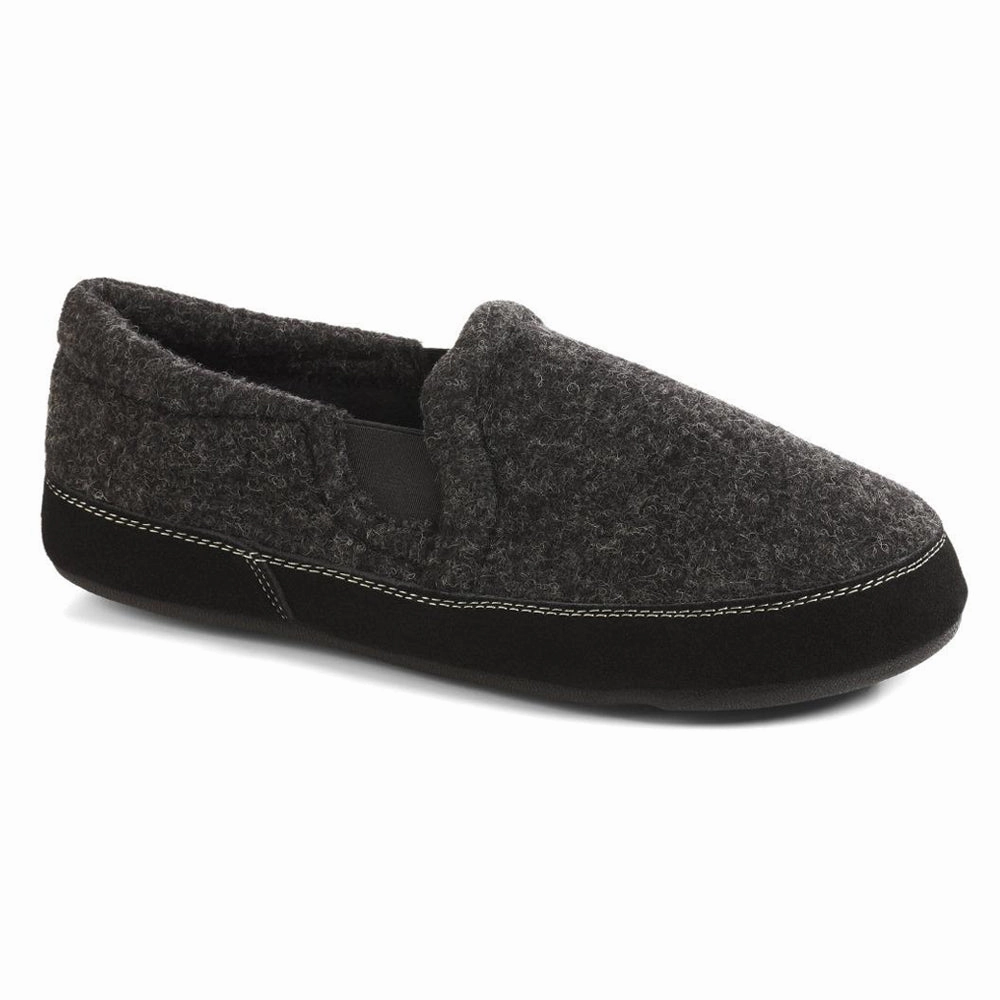 Acorn Gore Slipper Black Black Tweed (Men's) Sturdy Build Anti Bacterial Treatment