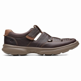 Clarks Bradley Cove Brown Tumbled Leather Sandal (Men's) Smooth Soles