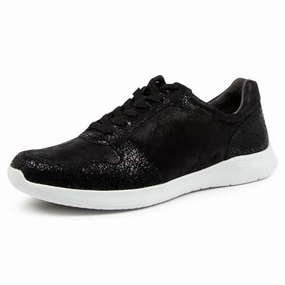 Ziera Fultons Black Speckle Leather Sneaker (Women's) Slow Pace