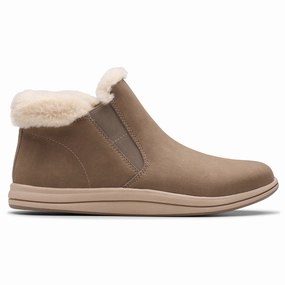 Foot Focus Bare Feel Clarks Breeze Twist Dark Taupe Boot (Women's)