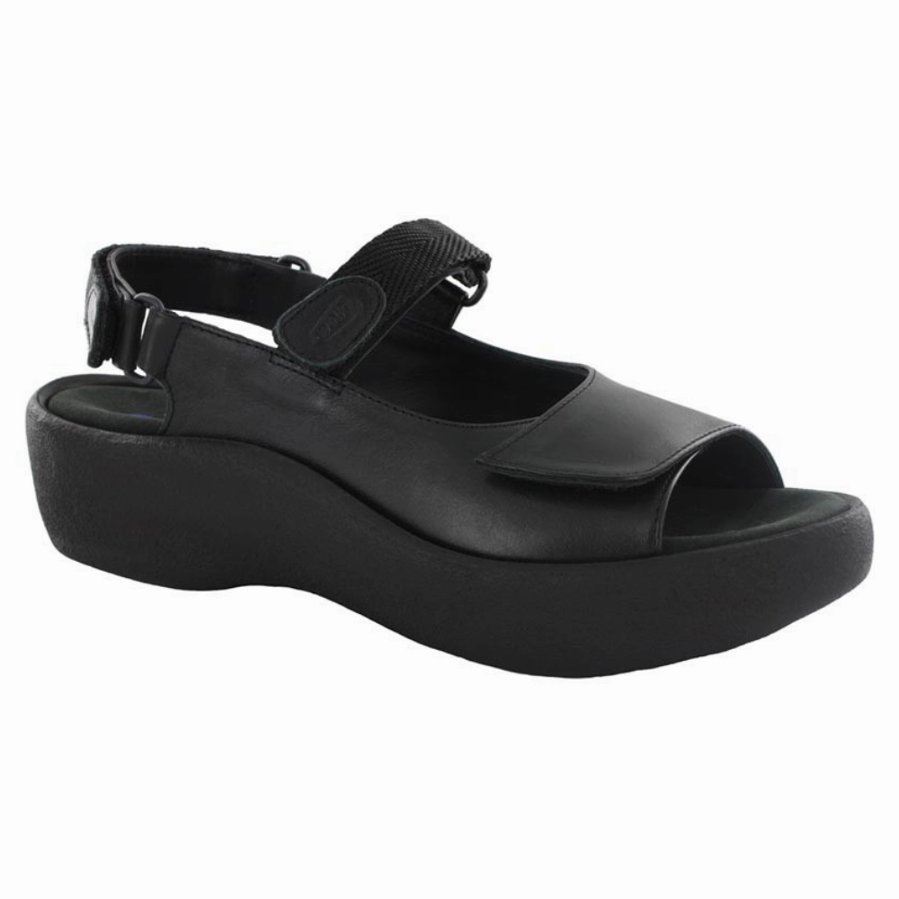 Casual Outdoor Shoes Wolky Jewel Sandal Black Leather (Women's)