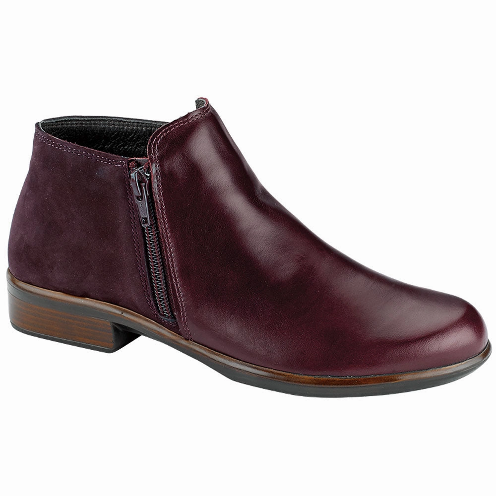Soft Insole Naot Helm Bordeaux Leather/Nubuck Bootie (Women's)