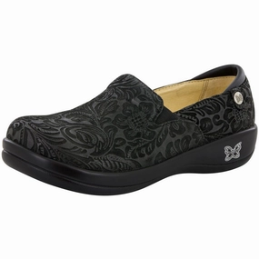 Alegria Keli Black Embossed Paisley Clog (Women's) Breathable Inside Ride Friendly