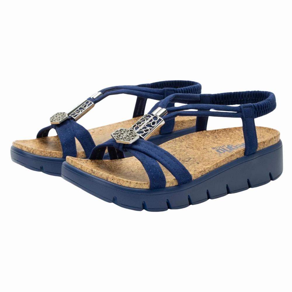 Alegria Roz Casual True Blue Sandal (Women's) Versatile Travel Shoes Arch Contour Design