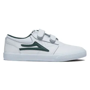Lakai Youth Griffin Shoes - White/Pine Leather Comfort Tongue