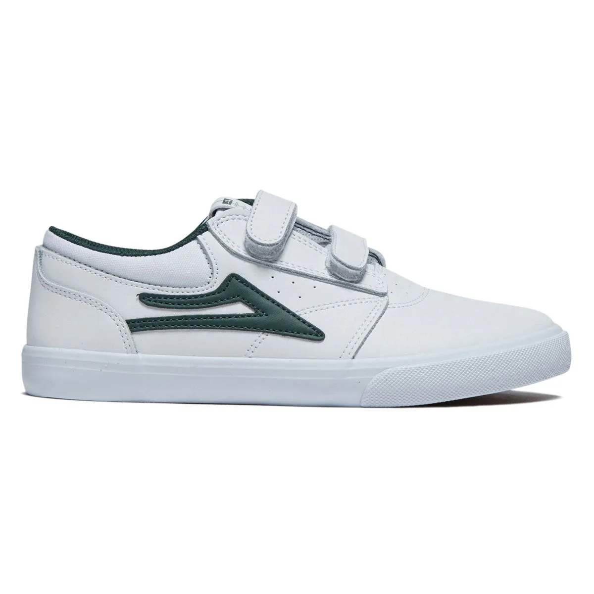Lakai Youth Griffin Shoes - White/Pine Leather Comfort Tongue