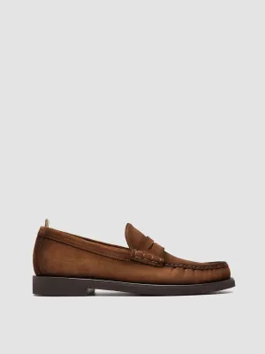 Bridge Path BALFRON FLEXI 001 - Brown Suede Penny Loafers