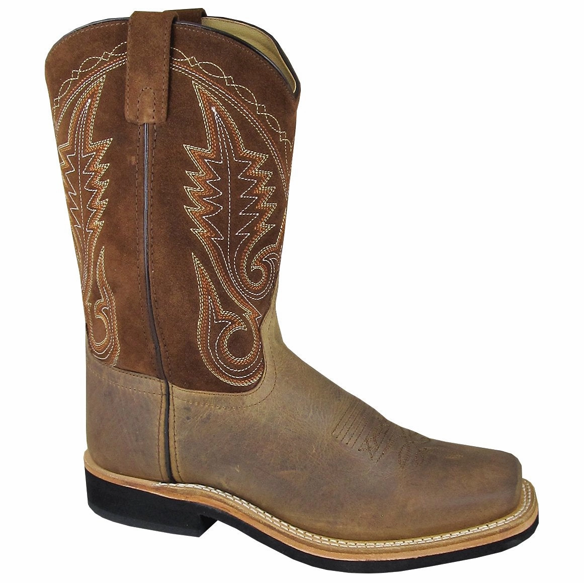 All Day Wear Waterproof Windy Weather Smoky Mountain Men's Brown Distress Square Toe Boot