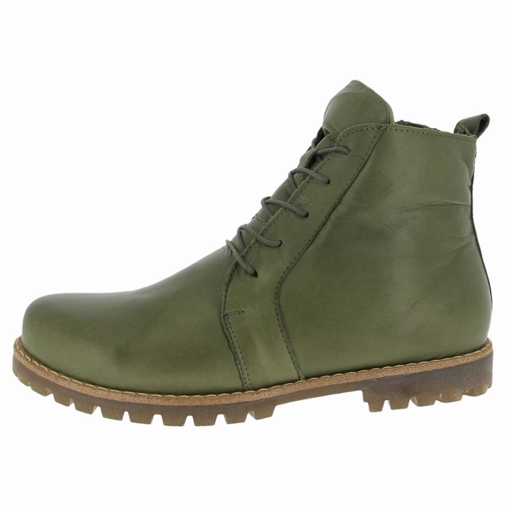 Andrea Conti Naughty Olive Leather Boot (Women's) Light Run Basic Wear