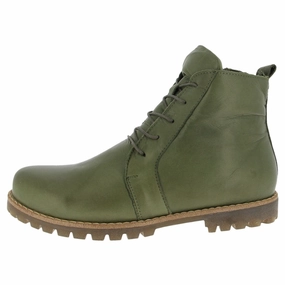 Andrea Conti Naughty Olive Leather Boot (Women's) Light Run Basic Wear