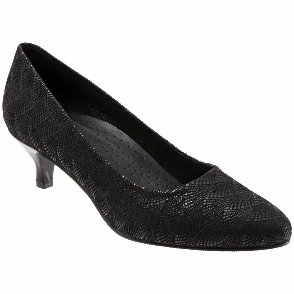 Winter Spark Heel Cap Kiera Heel in Black Waves Leather