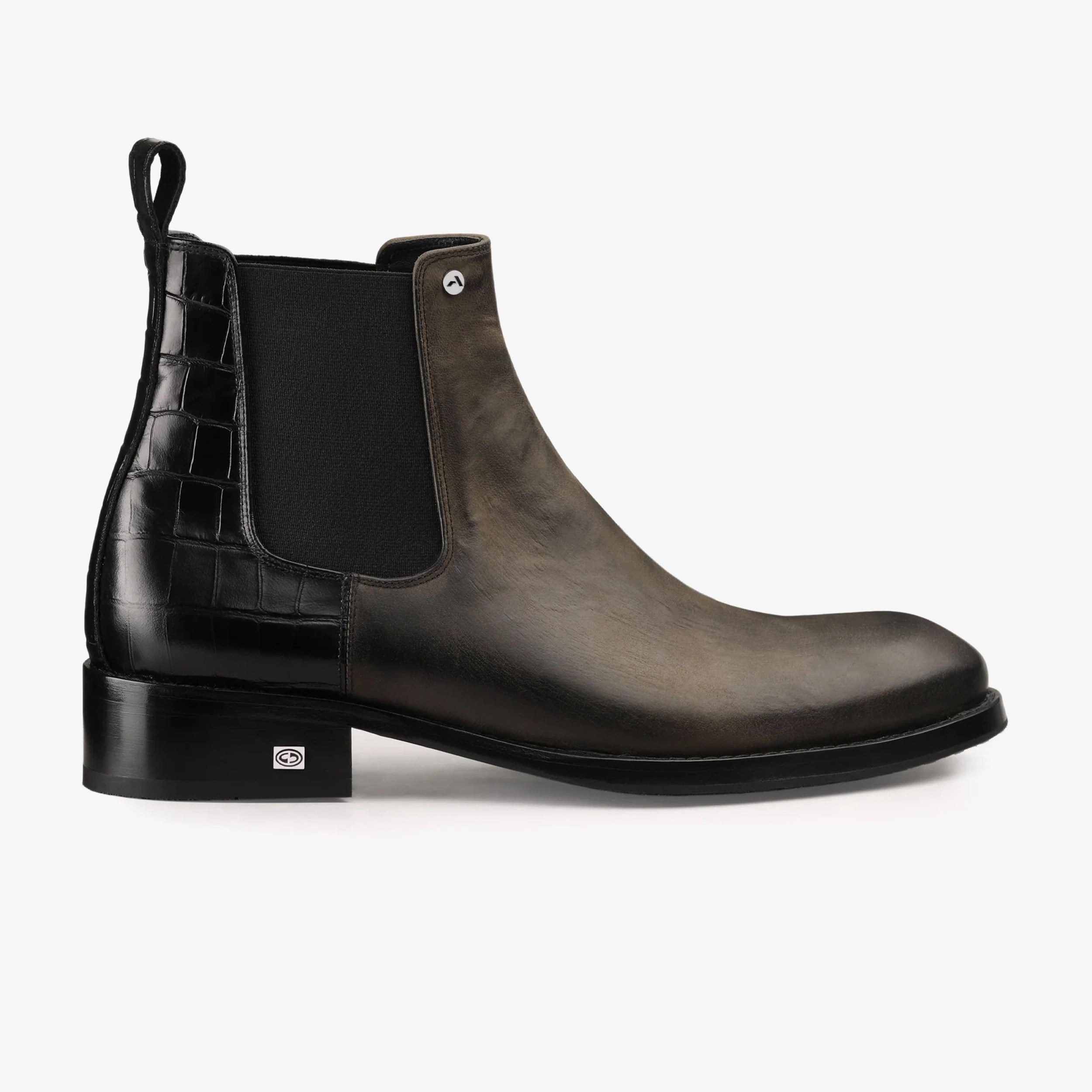 Men's Black & Green Leather Chelsea Boot Grippy Outsole Functional Minimalist Outdoor Mission