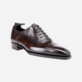 Anti Slip OXF 338 Brown Patina Captoe Oxfords Ergonomic Wellness Seekers Comfort Fit