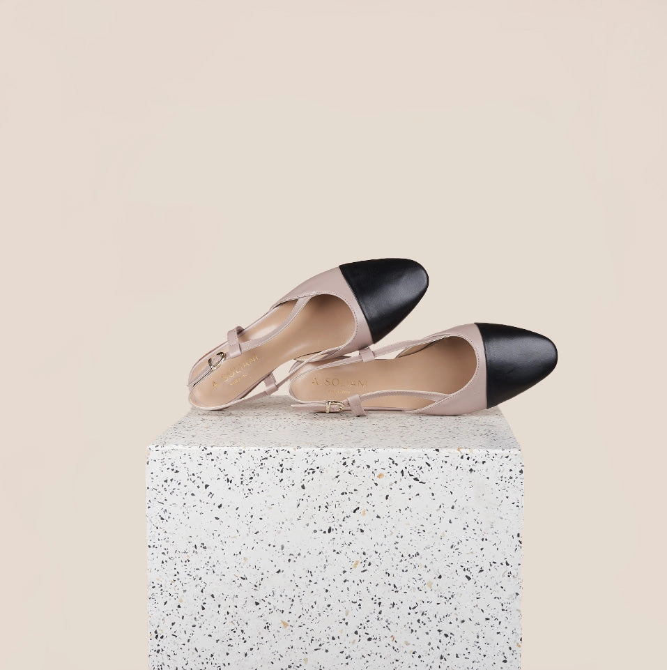 Durable piece Gel Heel Support Capri - Poudre/Black