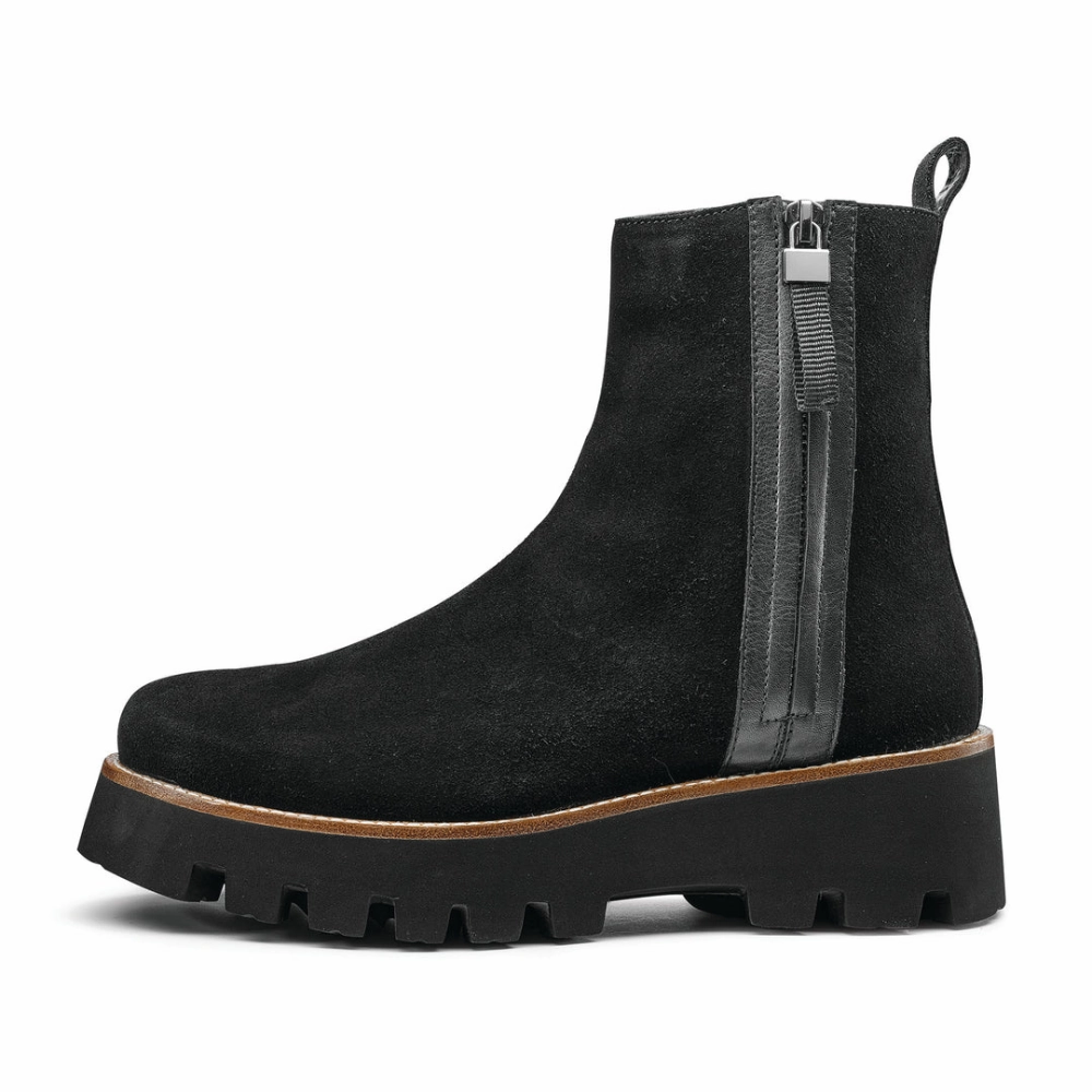 Indoor Ready Stretchable Ara Kingston Black Suede Boot (Women's)