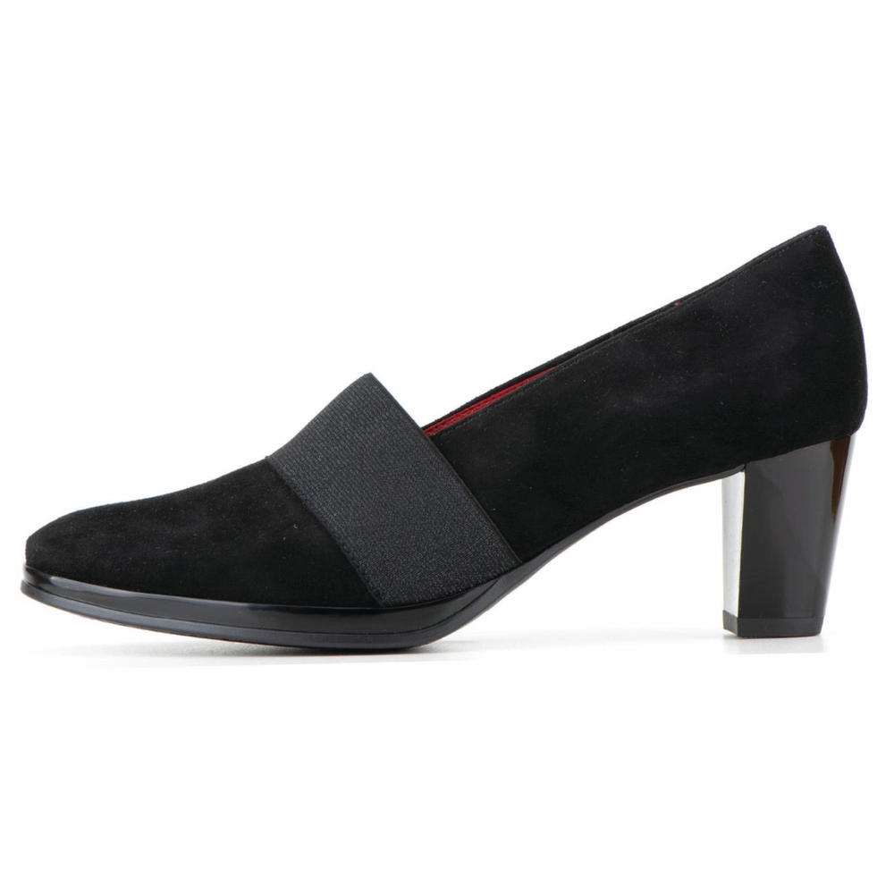 Evening Stiletto Ara Odette Black Suede Pump (Women's)