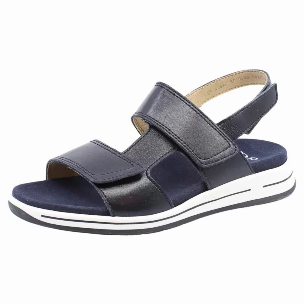 Ara Orchard Navy Leather Sandal (Women's) No Buckle