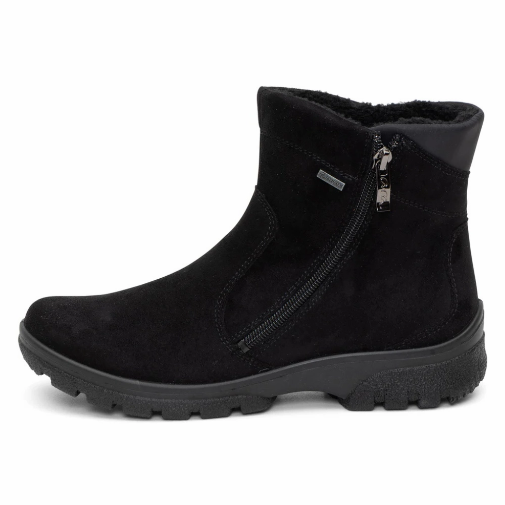 Ara Sable Black Waterproof Boot (Women's) Flat
