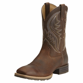 ARIAT Men's Hybrid Rancher Boot - Brown Oiled Rowdy Rugged Built Weather Resistant User Young Professional