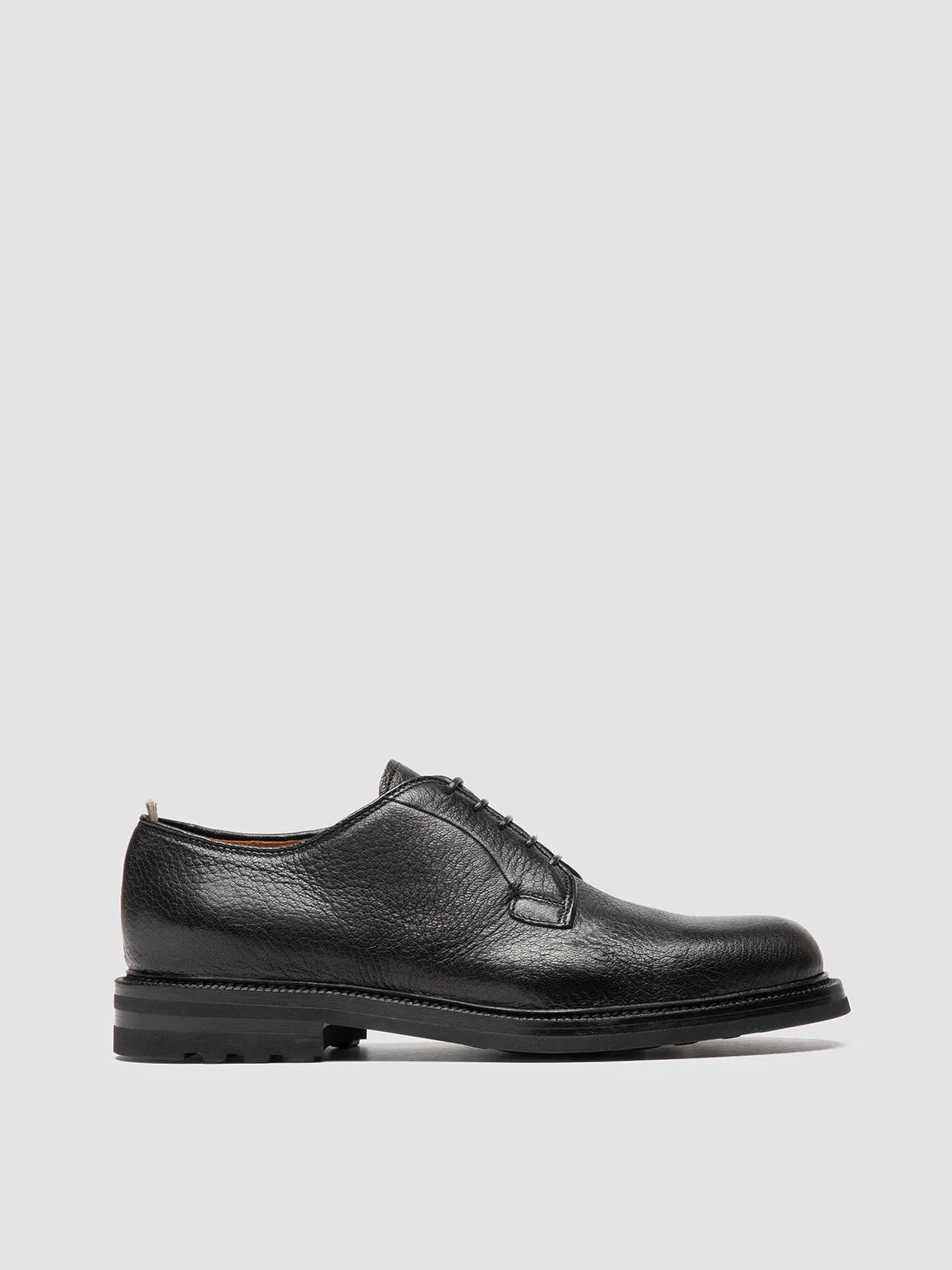 ASTON FLEXI 001 - Black Leather Derby Shoes Ice Grip
