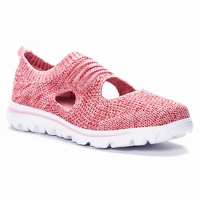 Propet TravelActiv Avid Pink/Red Slip-On (Women's) Drop Step