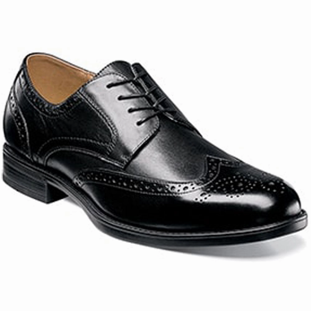 Layered Wardrobe Florsheim Midtown Wingtip Oxford Black Leather (Men's)