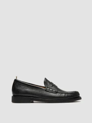 BALFRON FLEXI 001 - Black Leather Penny Loafers Comfortable Slip-on Design