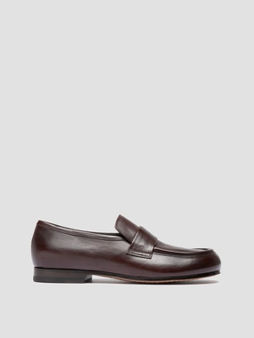 Comfortable Office Wear BECKY 101 - Brown Leather Penny Loafers