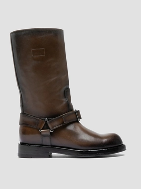 Comfortable compression Machine washable BERYL 010 - Green Leather Pull-On Boots