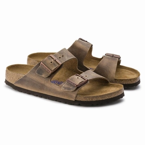 Abrasion Resistant Material Chic Motion Birkenstock Arizona Tobacco Oiled Leather Soft Footbed Sandal (Unisex)