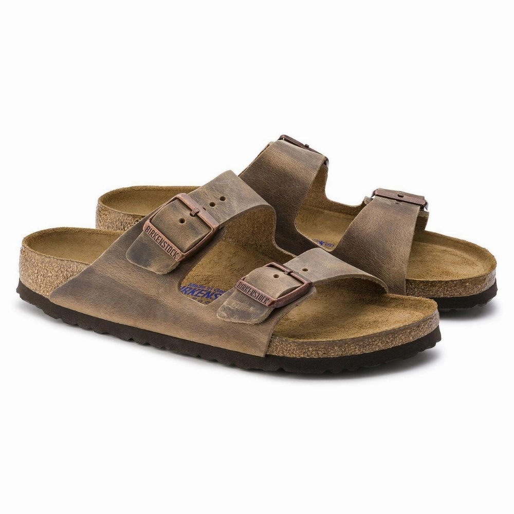 Abrasion Resistant Material Chic Motion Birkenstock Arizona Tobacco Oiled Leather Soft Footbed Sandal (Unisex)