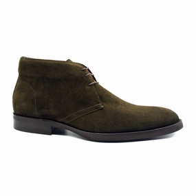 46-592-OLV MARCO Suede Calfskin Chukka Boot, Olive Reinforced toe cap Hydrophobic coating