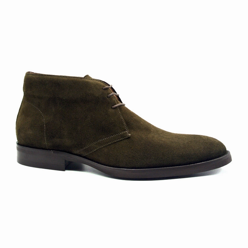 46-592-OLV MARCO Suede Calfskin Chukka Boot, Olive Reinforced toe cap Hydrophobic coating