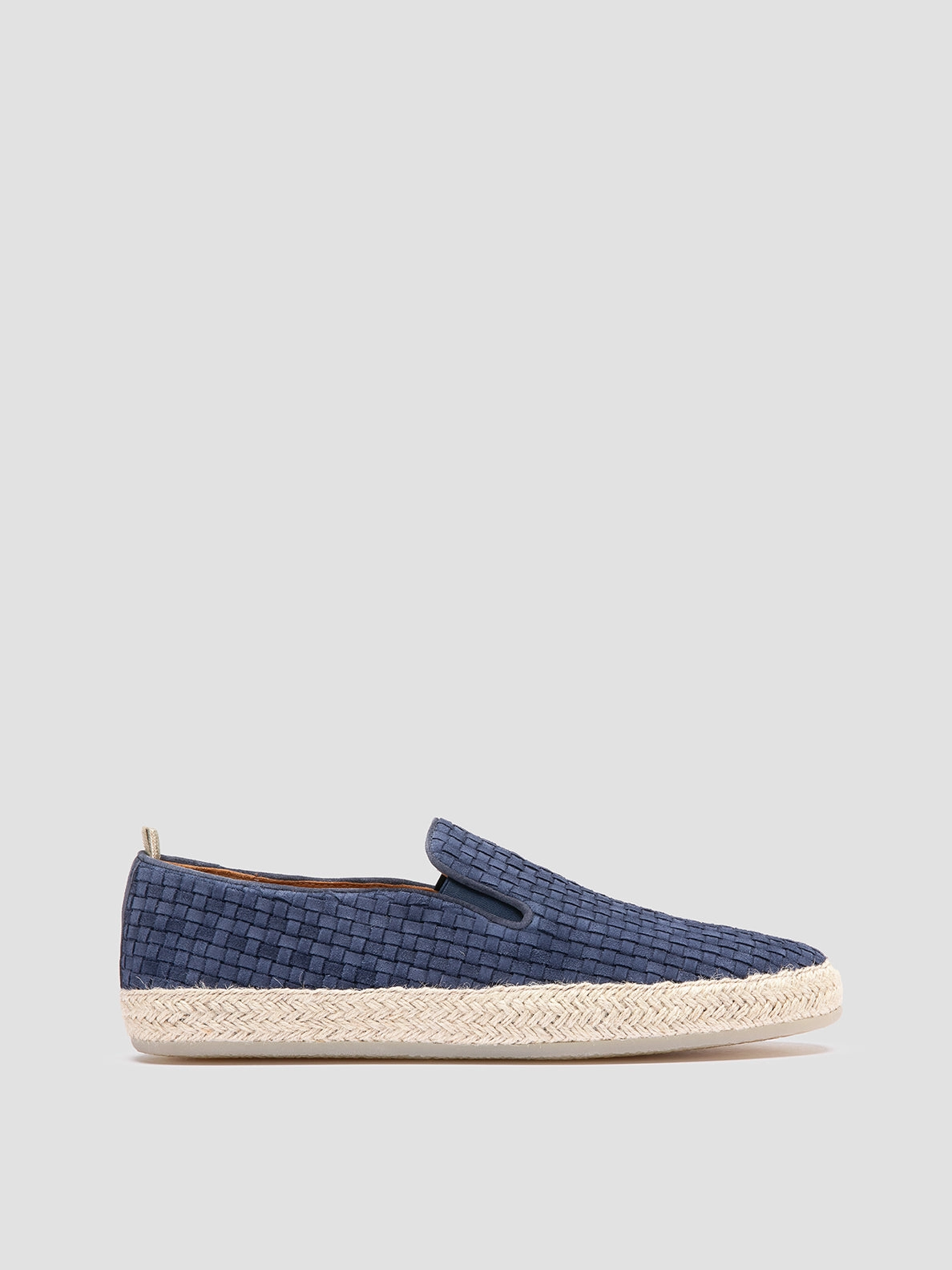 football - style workers' BOWLINE 001 - Navy Woven Espadrille Shoes