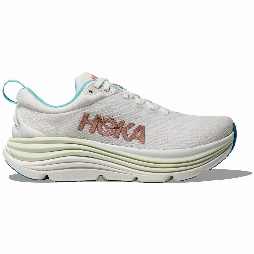 Flat Finish Wear Easy Hoka Gaviota 5 Frost/Rose Gold Running Shoe (Women's)