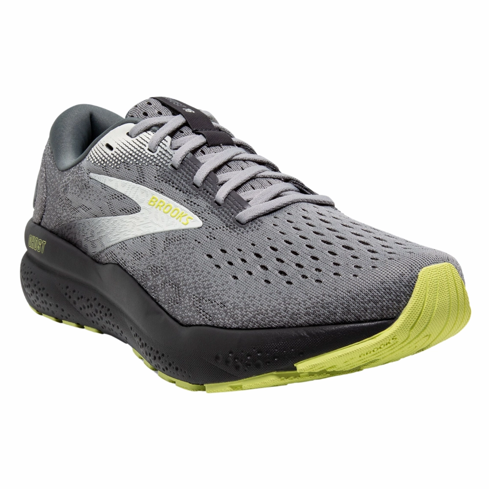 Brooks Ghost 16 Primer/Grey/Lime Running Shoe (Men's) Drill Step