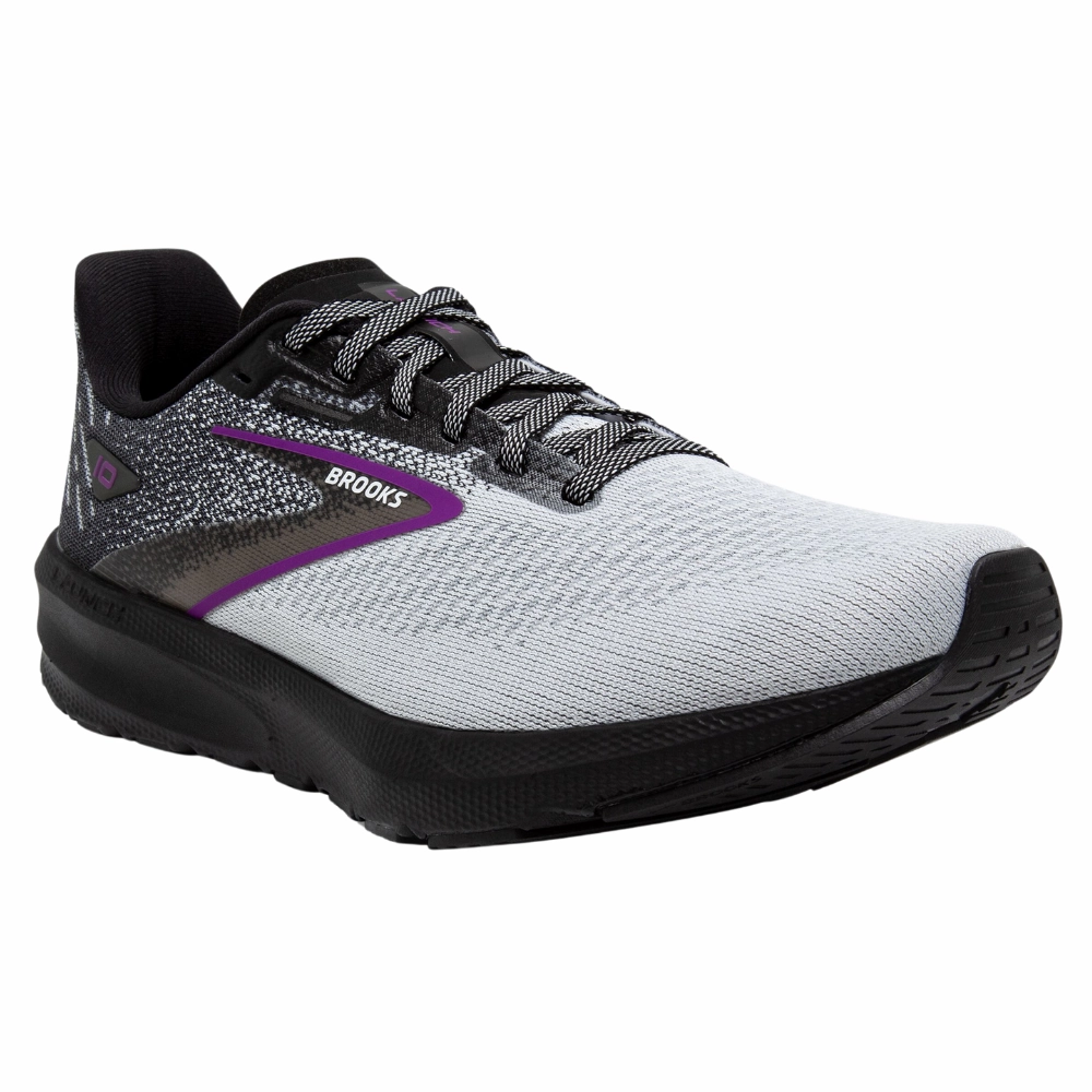 Brooks Launch 10 Black/White/Violet Running Shoes (Women's) Slow Pace