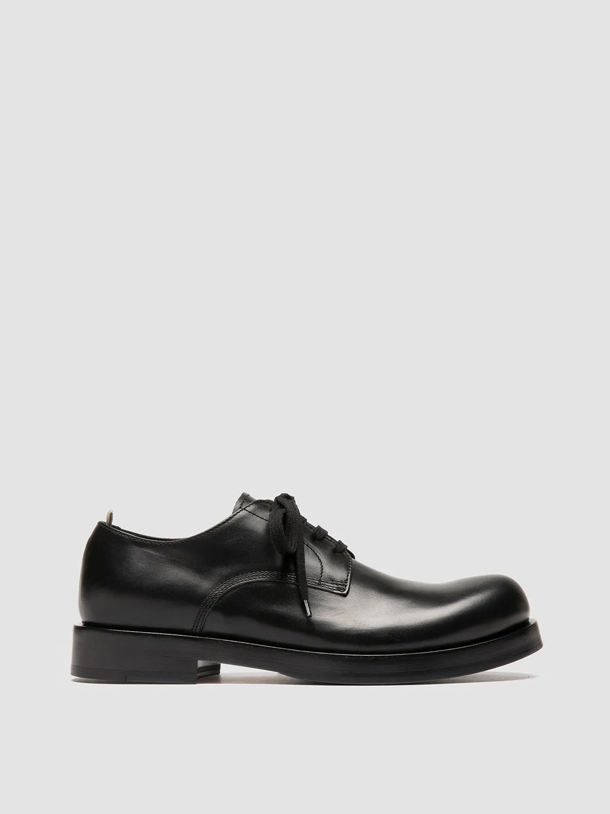 BULLA 001 - Black Leather Derby Shoes Dry Base