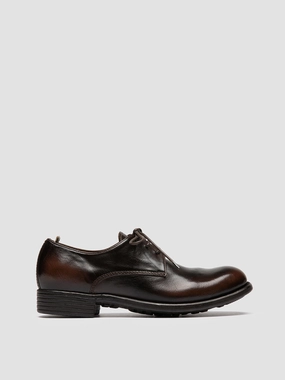CALIXTE 068 - Brown Leather Derby Shoes Tailored Fit
