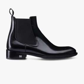 Comfortable Arch Seamless Fit Men's Black Patent Leather Chelsea Boot